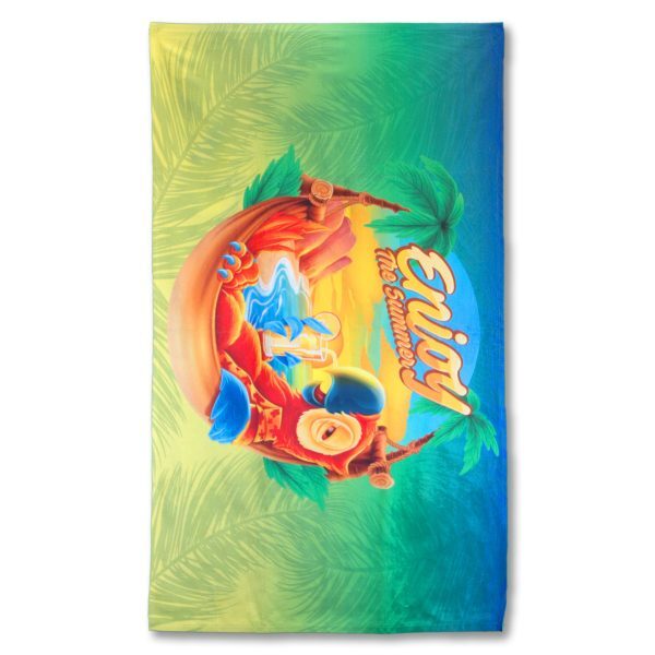 Dye sublimated custom beach towel